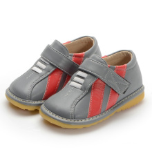 Grey Sneaker with Red Stripes Toddler Boy